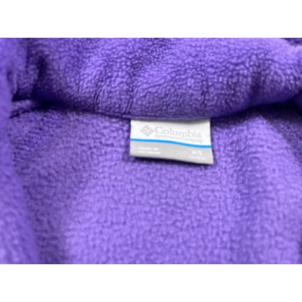 Columbia Youth XS Fleece Jacket Purple Full‎ Zip Lightweight Kids Coat